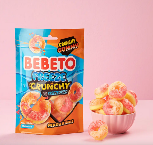 Bebeto Freeze Crunchy Peach Rings – Anneaux pêche lyophilisés croquants