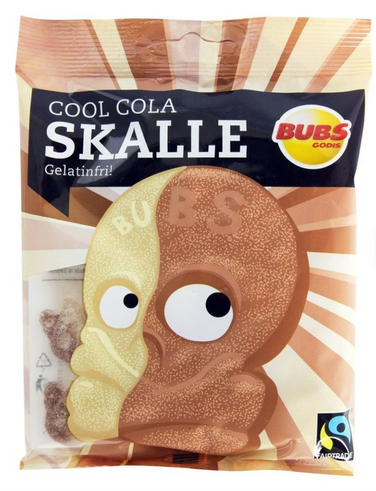 Bubs Crânes Cola Acidulés (90g) - Bonbons Suèdois