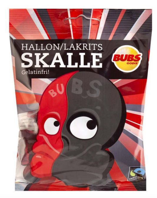Bubs Crânes Framboise & Réglisse – Skulls Raspberry Liquorice (90g) - Bonbons Suèdois