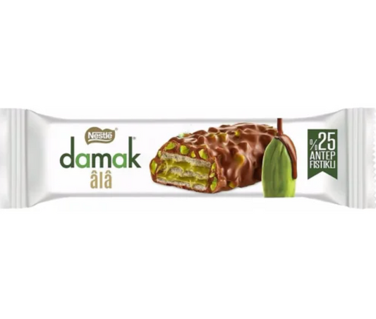 Gaufrette Chocolat au Lait Damak à la pistache, 30 g