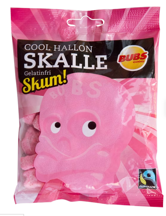 💀 BUBS Crâne Framboise Acidulée (90g) - Bonbons Suèdois