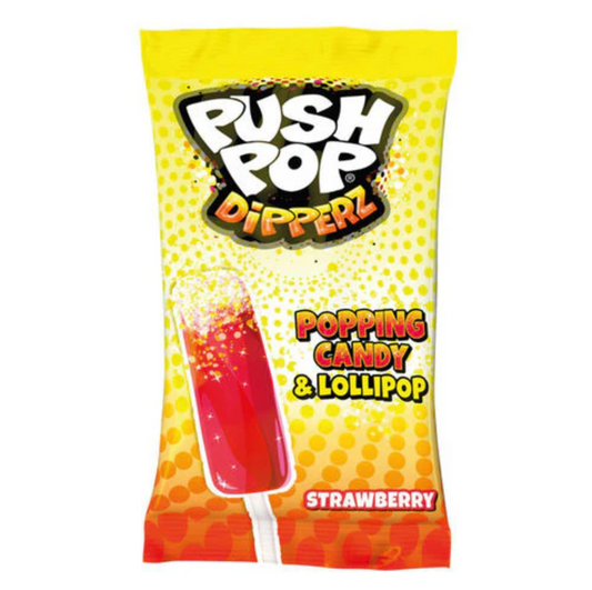🍓 Push Pop Dipperz Fraise – Le bonbon à tremper qui fait sensation (unité)