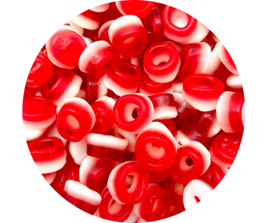 🍓 Anneaux Fruits Rouges Lisses Bonbons Gélifiés Jelly Stick –  (Halal, 100g)