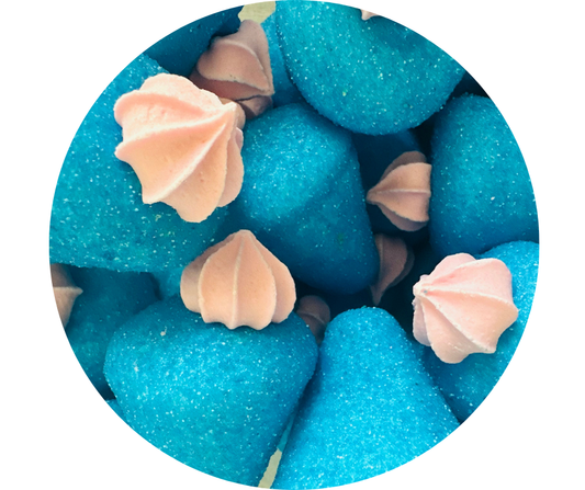 Fraise Bleue Acidulée – Guimauve XXL au Parfum Framboise avec Tête Meringuée 💙🍓 | Bonbon Géant et Ultra Moelleux (unité)